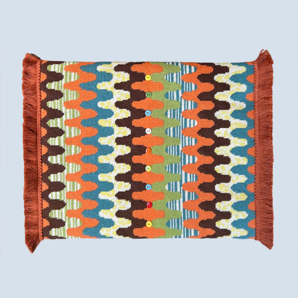 Orange Ric Rac Zig Zag Cushion