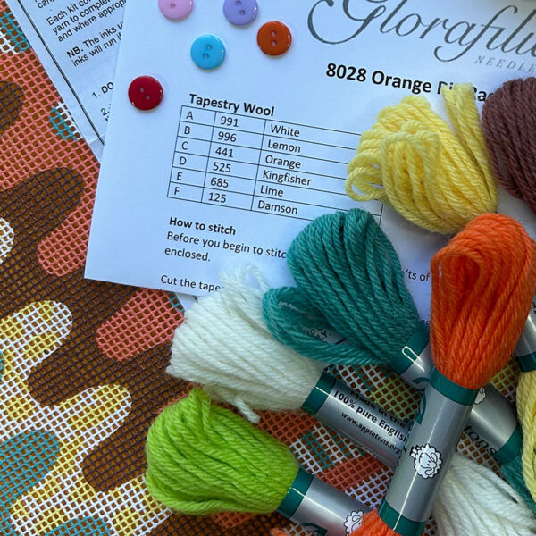 Orange Ric Rac Zig Zag Cushion kit contents