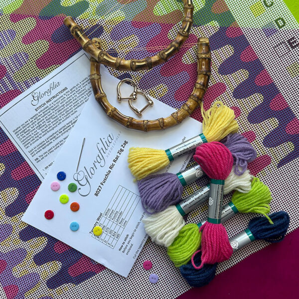 Fuchsia Ric Rac Zig Zag Bag contents