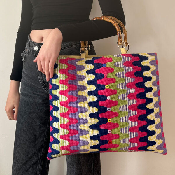 Fuchsia Ric Rac Zig Zag Bag