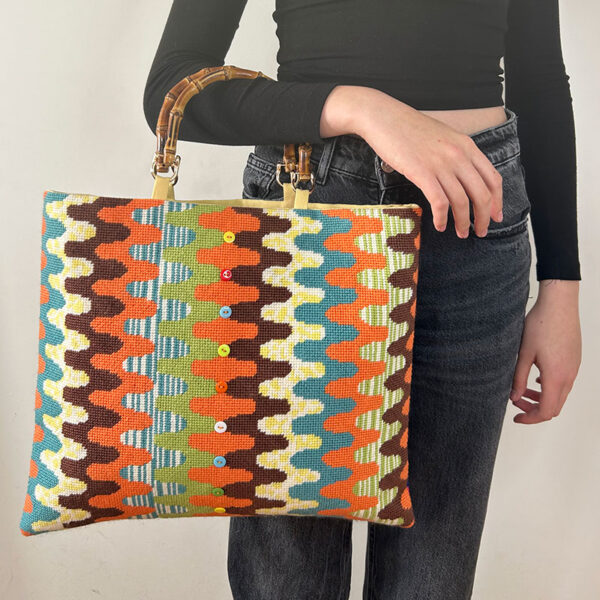 Orange Ric Rac Zig Zag Bag